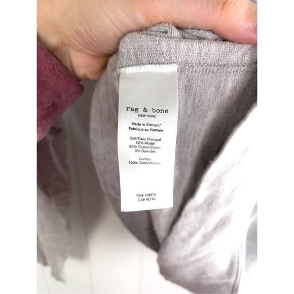 RAG & BONE Flora V‎ Neck Pullover Jersey Long Sleeve Heather Gray - Picture 7 of 8